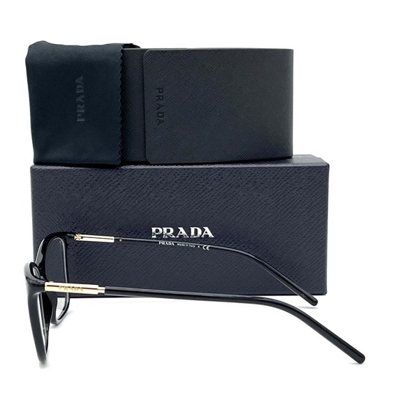 Prada PR 08WV 1AB101 Black / Demo Lens 53mm Eyeglasses - Picture 3 of 4